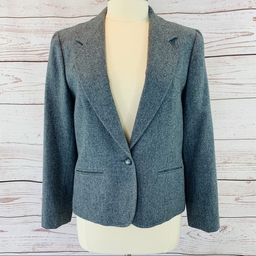 Pendleton grey wool blazer jacket size 12